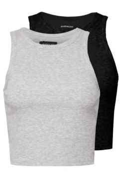 2 PackTopLight Grey/Black Donna T-shirt E Top EVF21D01W-C11
