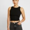 Even&Odd Cropped TankTopBlack Donna T-shirt E Top EV421D1BH-Q11 -Even&Odd 5012645869ea404cb4f2f8e5ffbe3f46