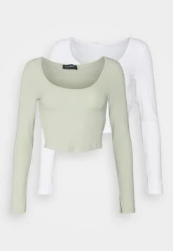2 PackMaglietta A Manica Lunga001White_601Light Green Donna T-shirt E Top EVF21D04X-A11 -Even&Odd 5badd8d1363a4ae493549174236511ce