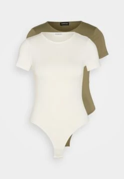 Even&Odd 2 PackT-Shirt BasicWhite/Khaki Donna T-shirt E Top EV421D223-A11 -Even&Odd 73b987bc23254ee29eba25c66e39cdf3