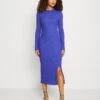 Even&Odd Circ Long Sleeves Midi High Slit Dress - Abito In Maglia - Blue -Even&Odd 986ef2ad01544747b92ec6f142e02bc1