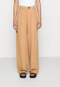 Petite Business Casual Wide Legs With Front Pleats PantaloniBeige Donna Pantaloni EVF21A027-B11